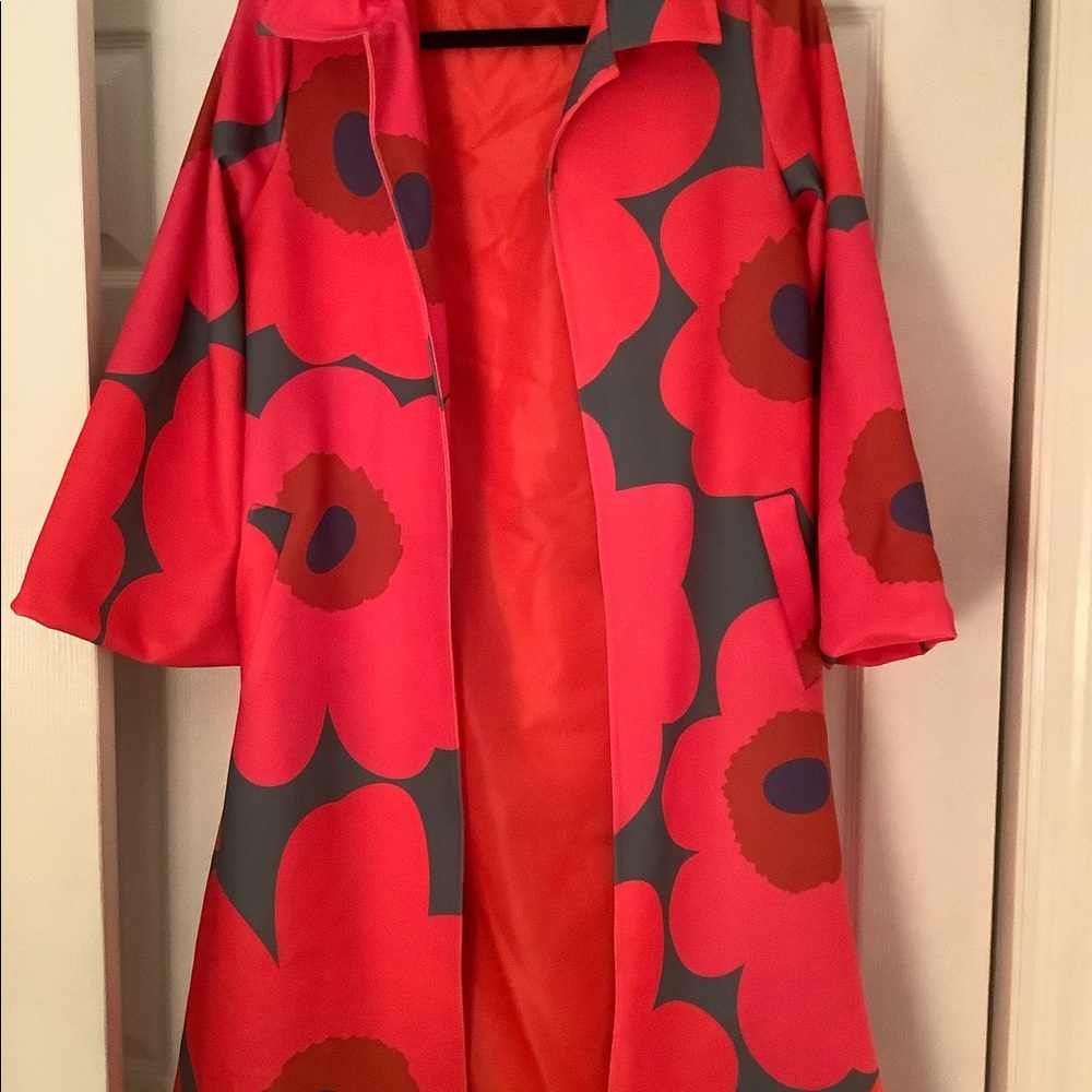 Red poppy long jacket